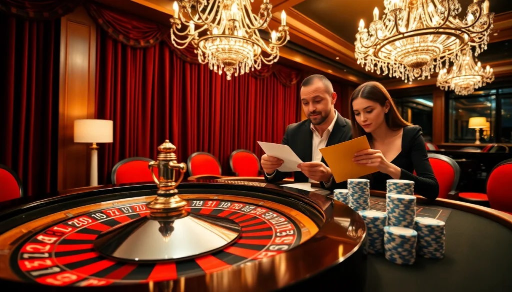 Experience the thrill of RR88 with vibrant roulette and poker action at a luxurious casino table.