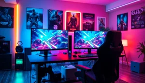 เล่นเมก้า เกมในมุมที่น่าตื่นเต้นในห้องเกมที่เต็มไปด้วยสีสันสดใส