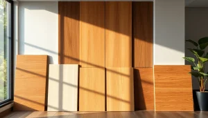 Enhance your space with decorative wood panels showcasing unique textures and warm tones for stylish interiors.