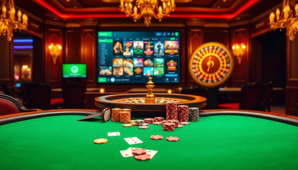 Experience the excitement of gambling at https://kkwinzz.com/ with a vibrant casino scene featuring poker and roulette.