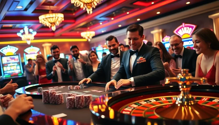 Experience thrilling roulette action at Man88 with expert dealers and vibrant casino atmosphere.