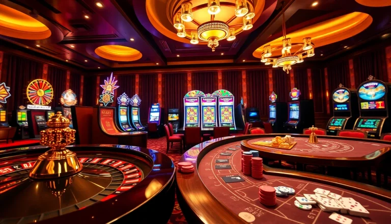 Experience thrilling gameplay at onicplay with engaged players around poker and roulette tables.