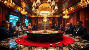 Adegan kasino yang mendebarkan menampilkan para pemain menikmati putaran roulette, menggambarkan sensasi kemenangan Datuk.