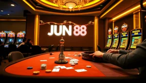 Experience thrilling gameplay at Jun 88 with an upscale casino atmosphere featuring poker and roulette.