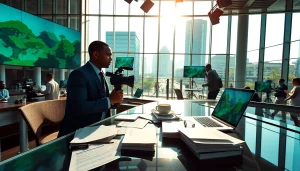 Engaging Kenya News broadcast scene featuring a journalist in Nairobi.