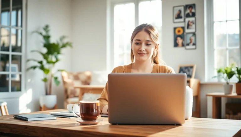 A home office scene representing UK Lifestyle Blog with a blogger's creativity and warmth.