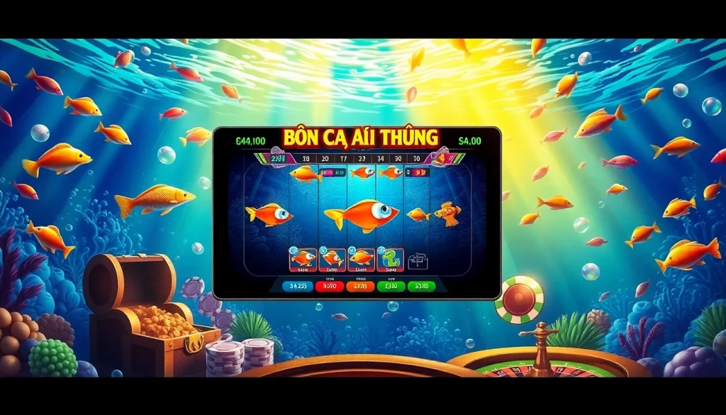 Bắn cá đổi thưởng game with colorful underwater visuals and exciting gameplay elements that enhance the gambling experience.
