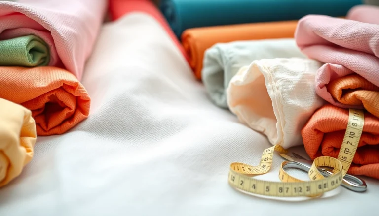 Katoenen stof per meter in kleurrijke rollen met textuur, perfect voor creatieve projecten.