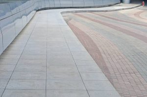 roadside footpath in the city