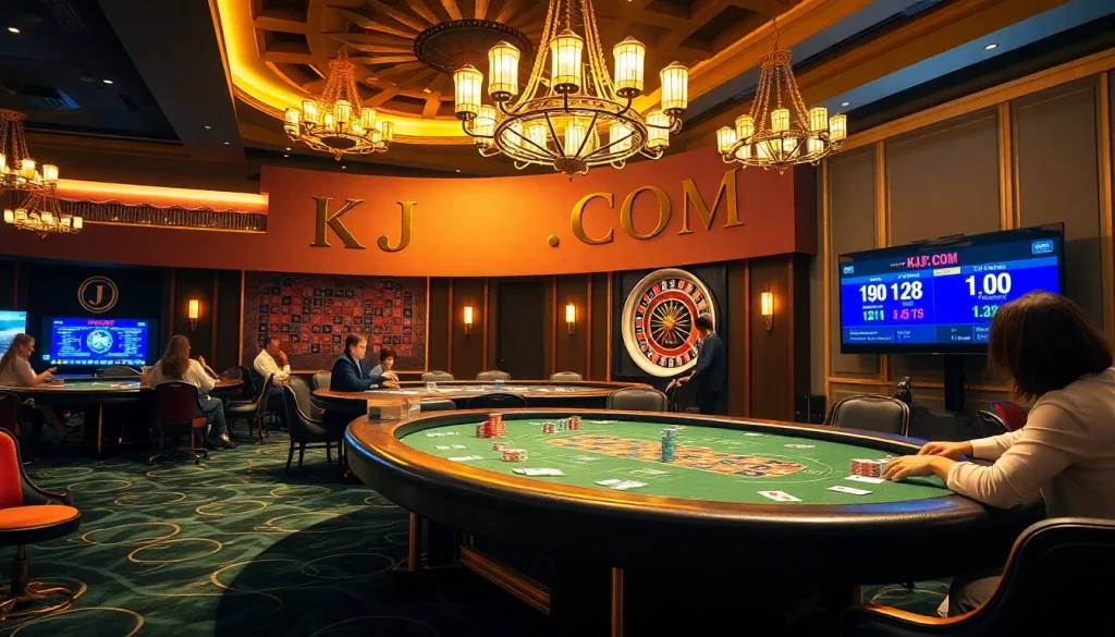 Experience thrilling action at KJC COM casino with vibrant gaming tables and live betting options.