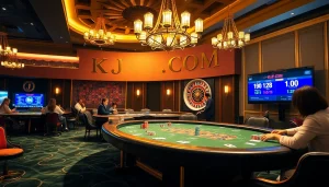 Experience thrilling action at KJC COM casino with vibrant gaming tables and live betting options.