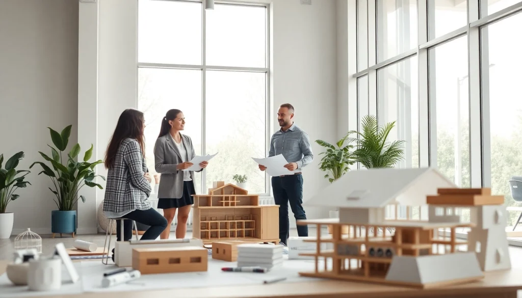 Engaging Architectural consultation Boston in a modern office with bright lighting and interactive models.