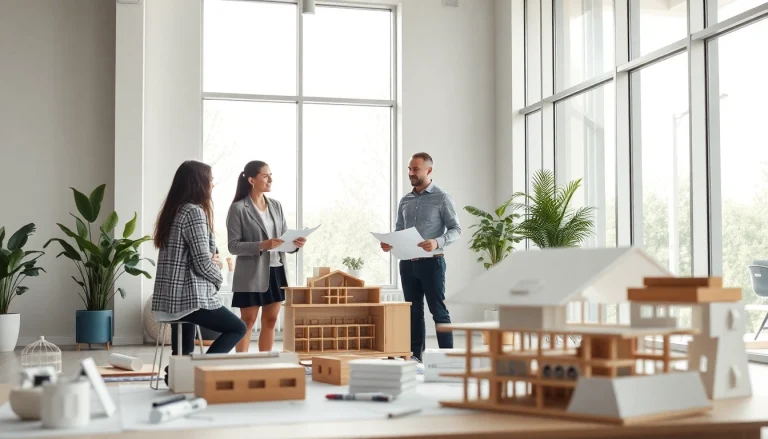 Engaging Architectural consultation Boston in a modern office with bright lighting and interactive models.