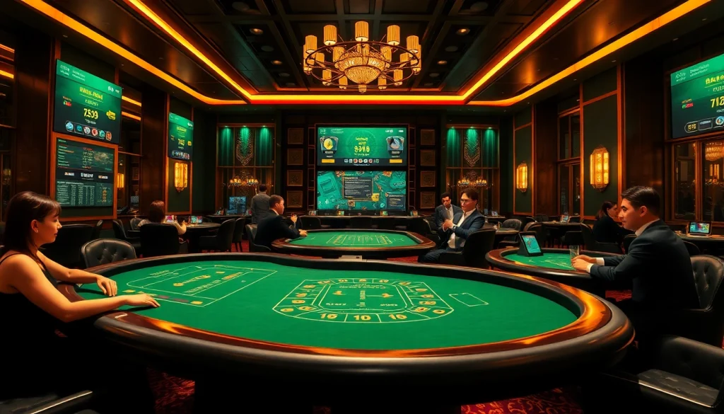 플레이어와 정교한 게임 테이블을 선보이는 고급 카지노사이트에서의 라이브 바카라 액션.