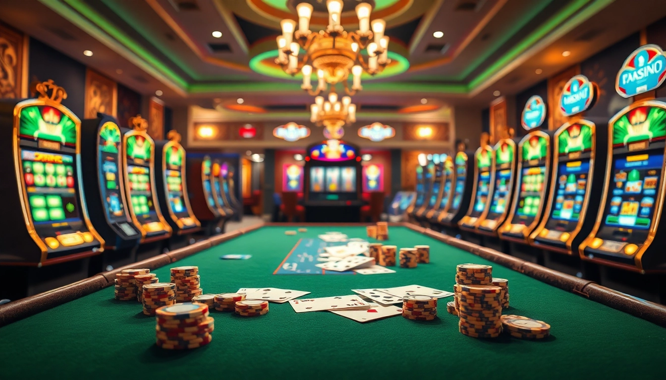 Experience the excitement of a pragmatic slot at a vibrant casino table, featuring cards and chips.