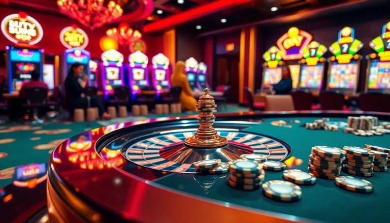 Experience the thrill of LUCK8 at a lavish casino with dynamic poker action and exciting slot machines.