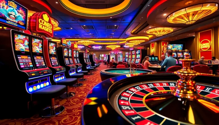 Engaging gaming experience with pg soft slots and casino tables in an exciting atmosphere.