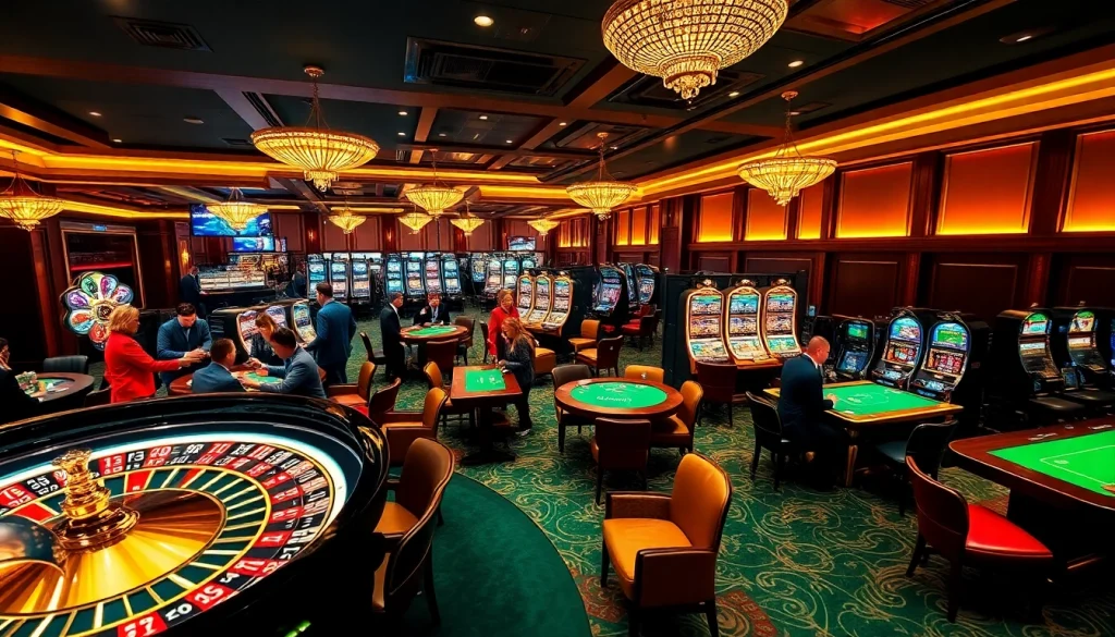 Vivez le frisson du jeu au meilleur casino en ligne avec des tables de roulette et de poker vibrantes dans un cadre luxueux.