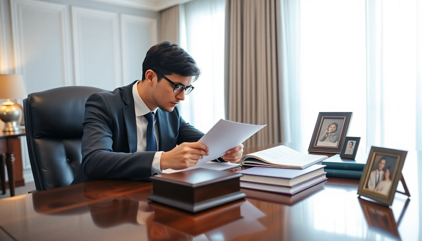 Birmingham Family Lawyer providing legal advice in a professional office setting.