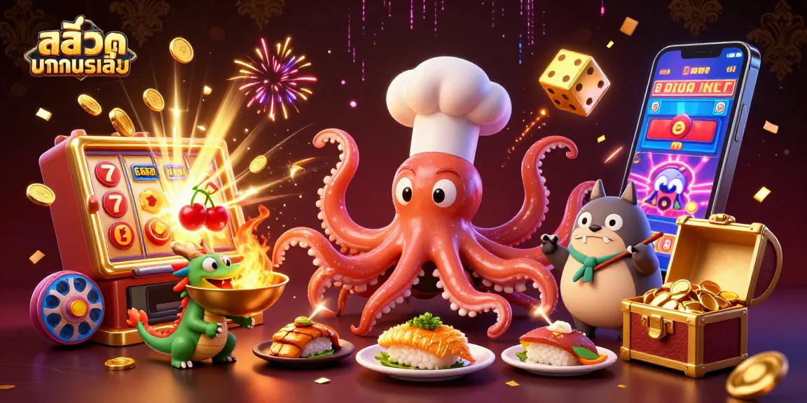 Experience สล็อตทดลองเล่น excitement with dynamic characters and vibrant casino elements in an engaging 3D illustration.