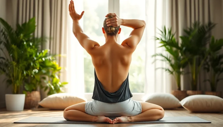 Explore natural back pain solution techniques through yoga instruction in a serene environment.
